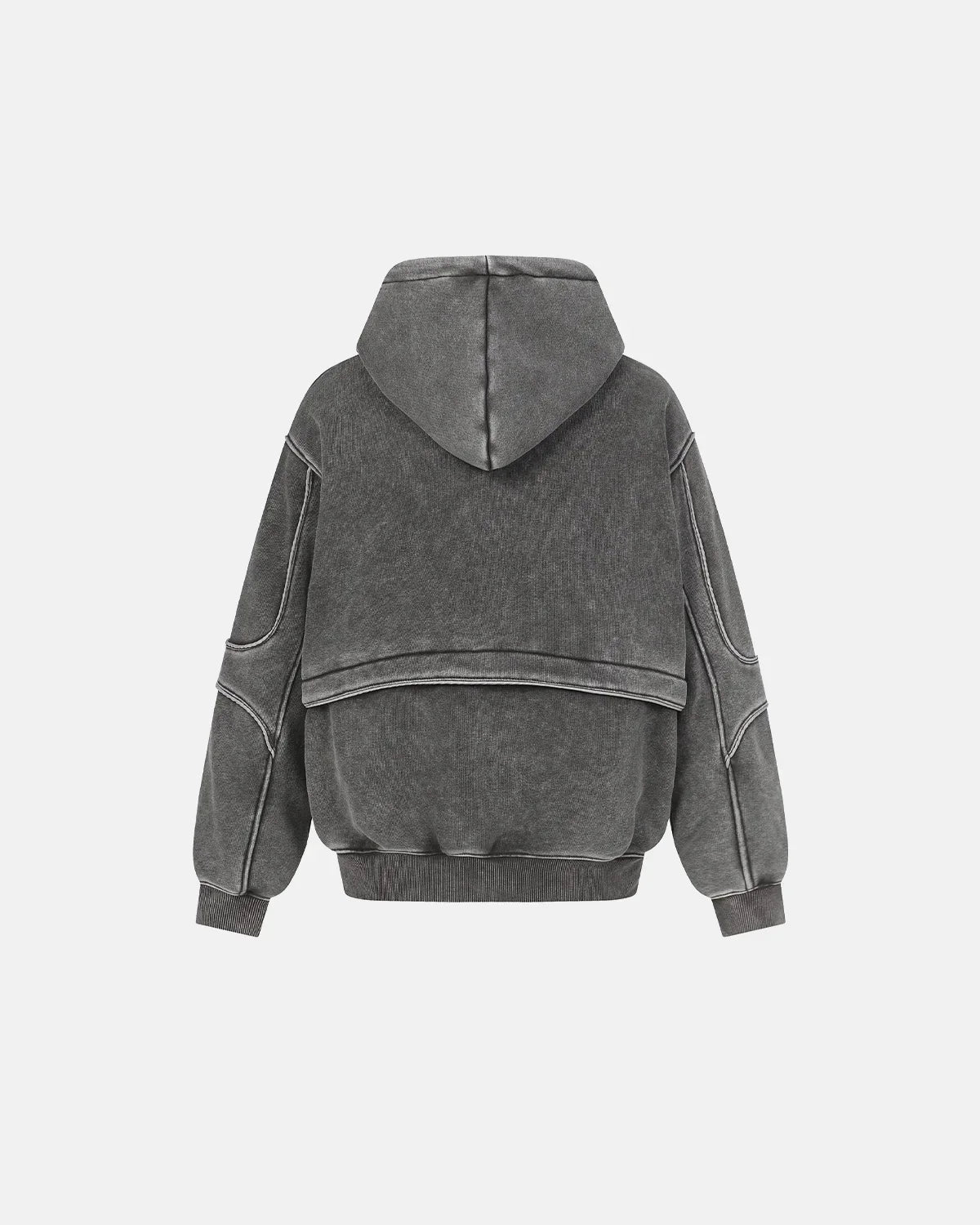 Washed Reflective Piping Boxy Hoodie