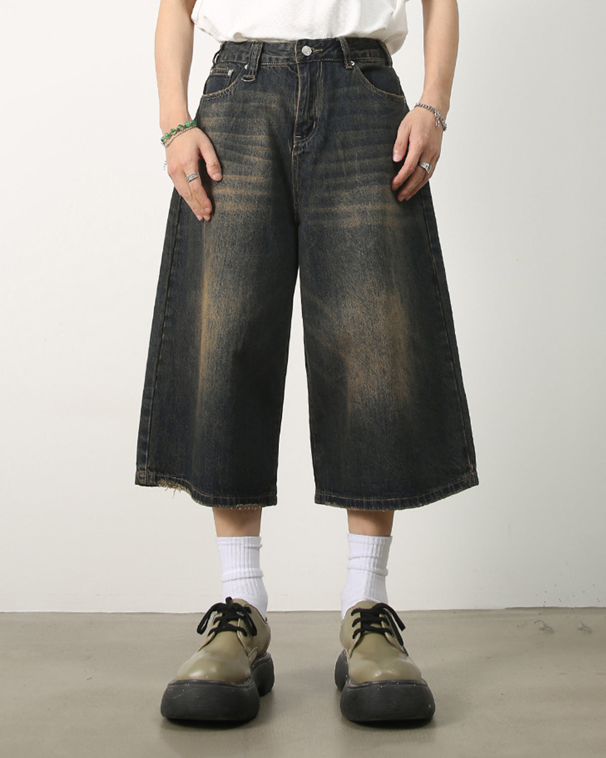 Washed Baggy Denim Jorts