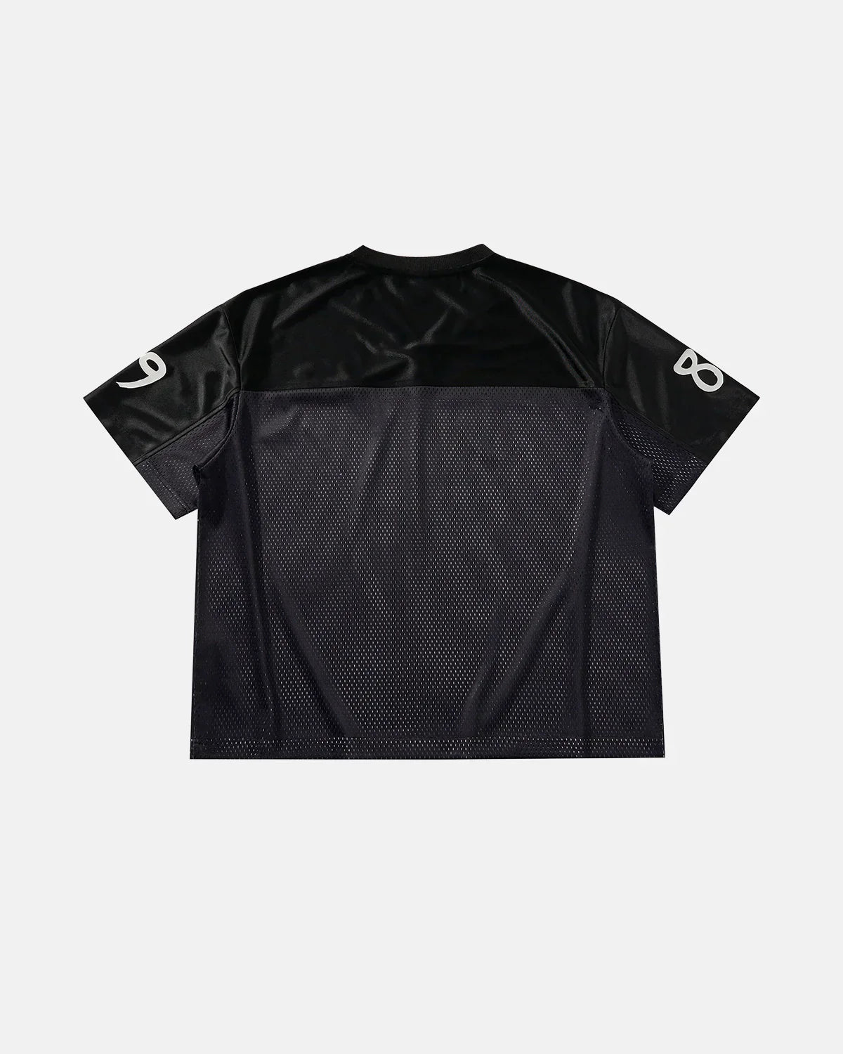 V-Neck Mesh Patchwork Jersey Tee