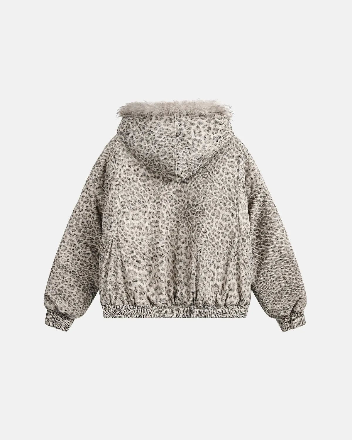 Leopard Faux Fur Lined Bomber Jacket