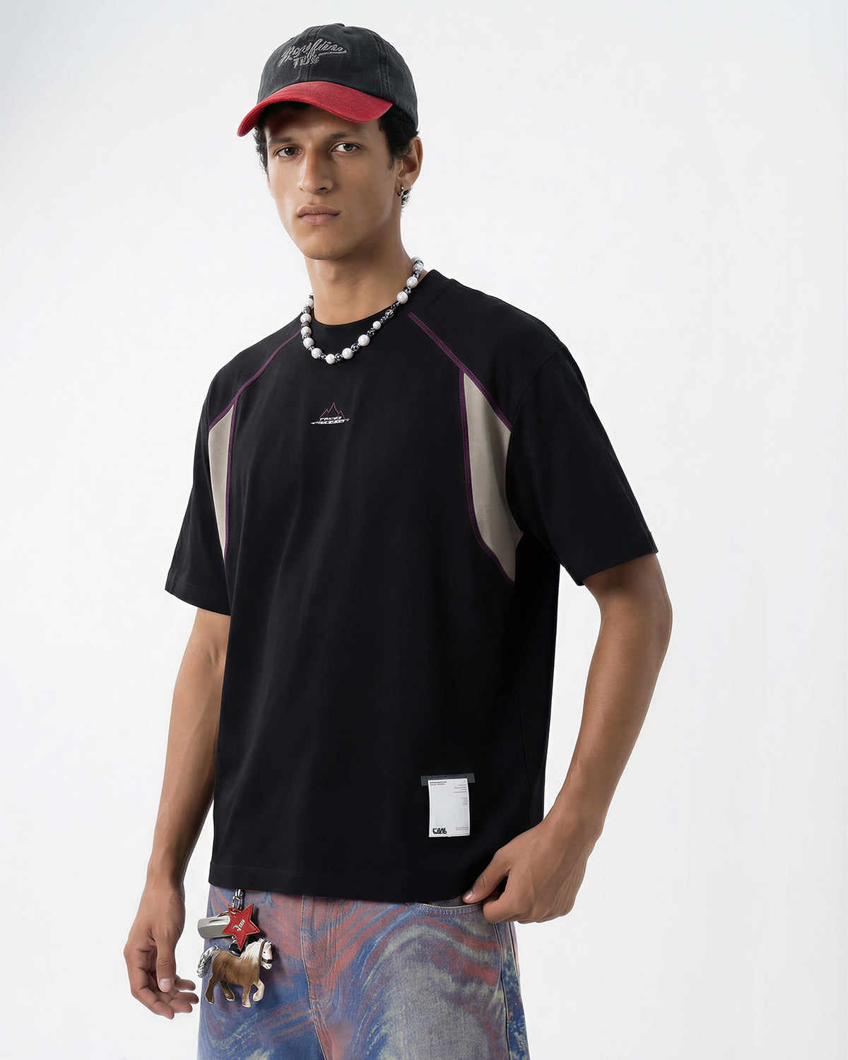 Glow-in-the-Dark Stitching Oversized T-Shirt
