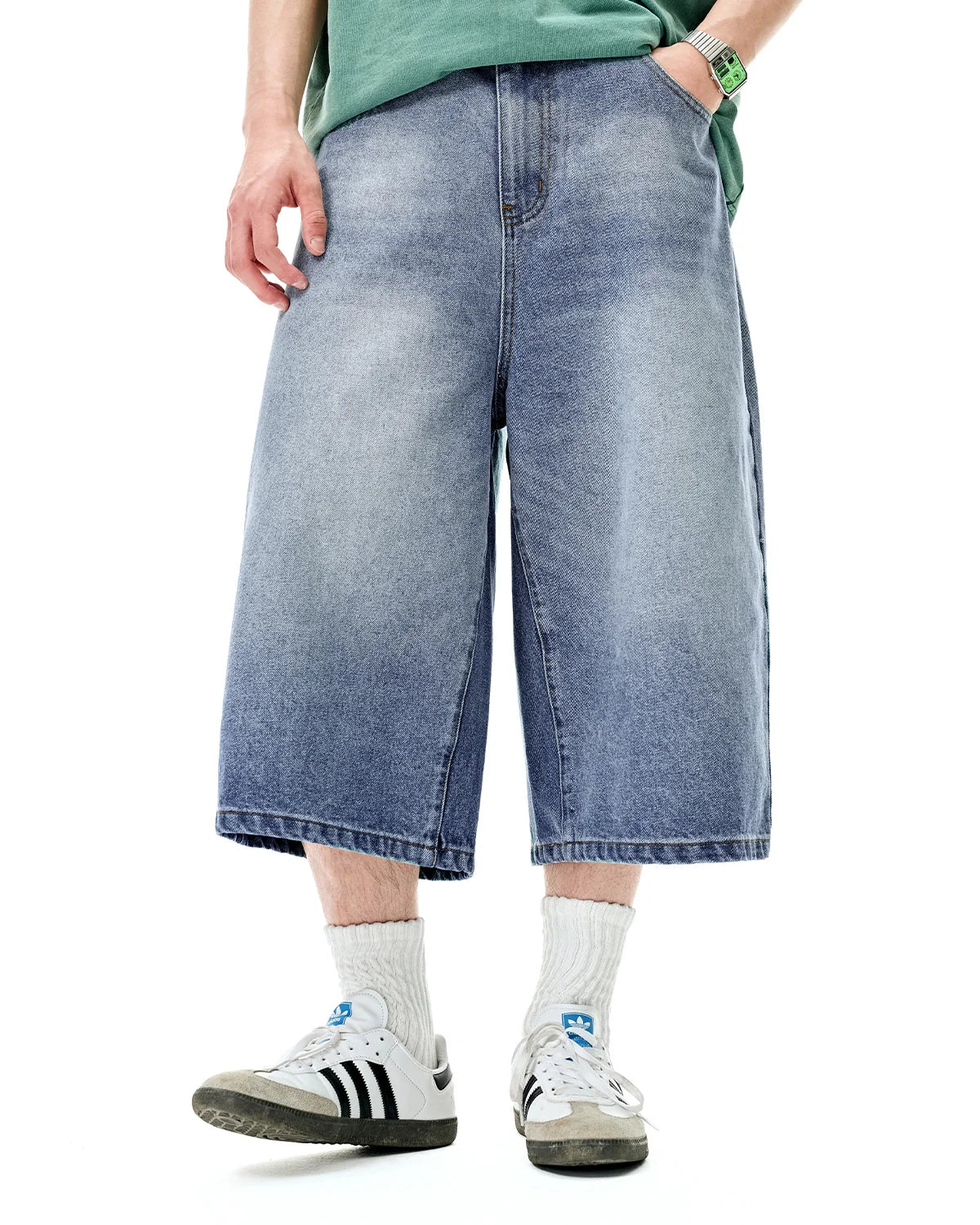 Washed Baggy Longline Jorts