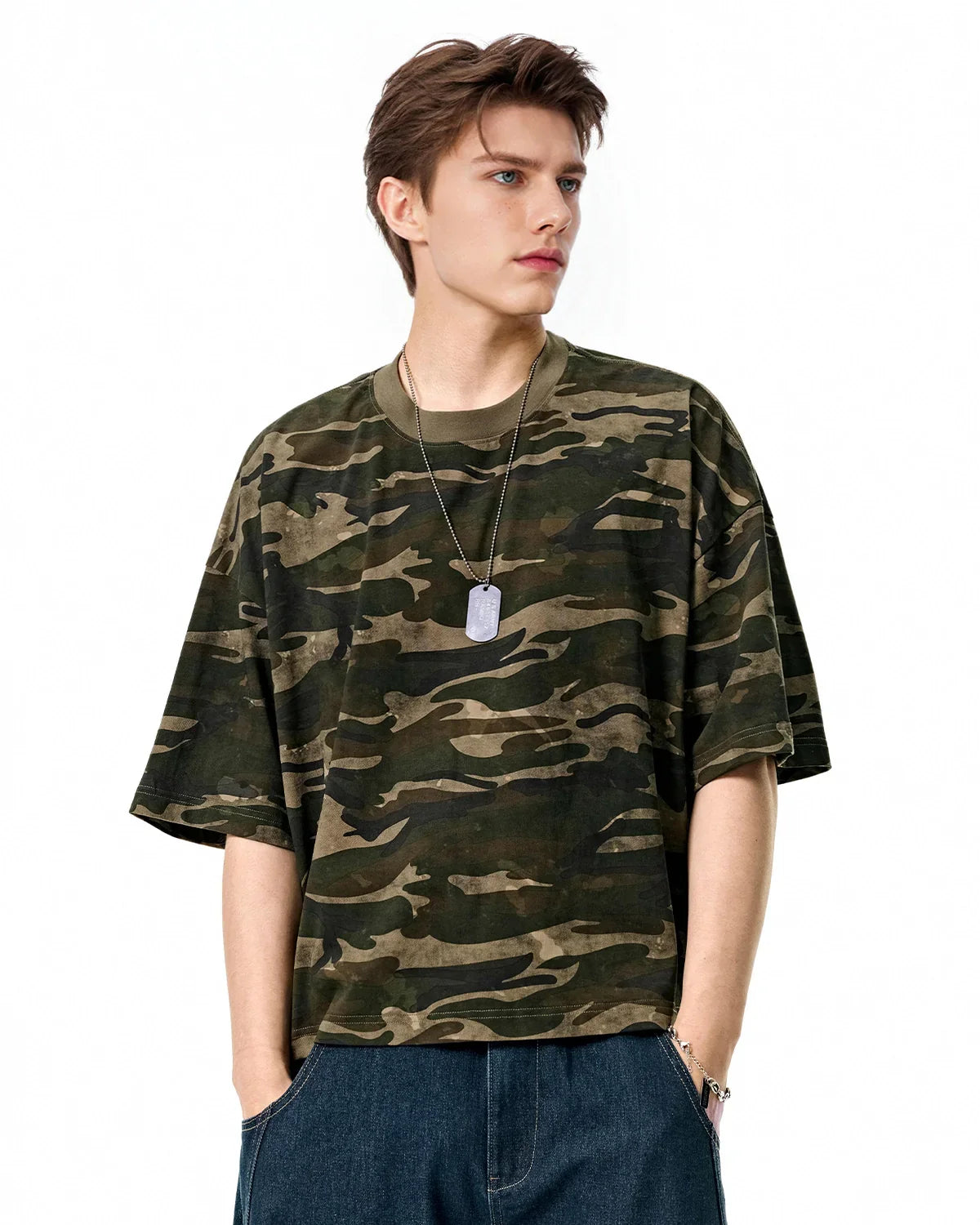 Camisetas holgadas de camuflaje