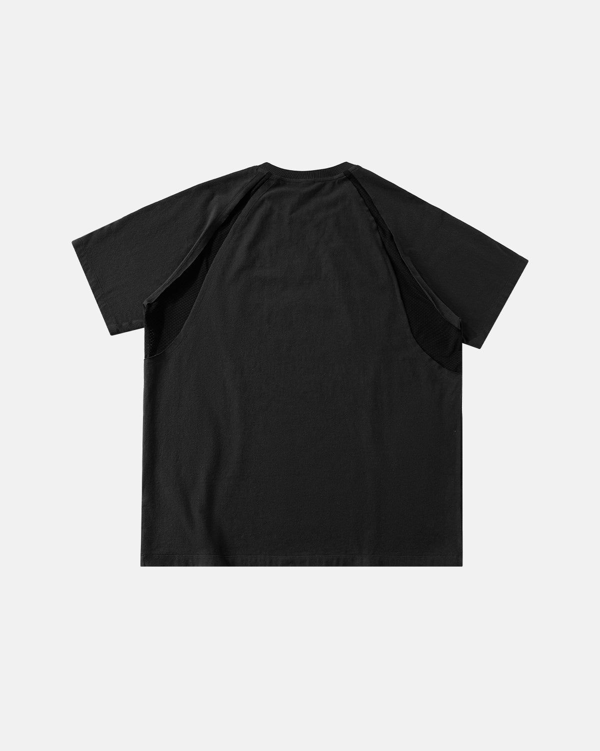 Mesh Patchwork Stitching Embroidered T-Shirt