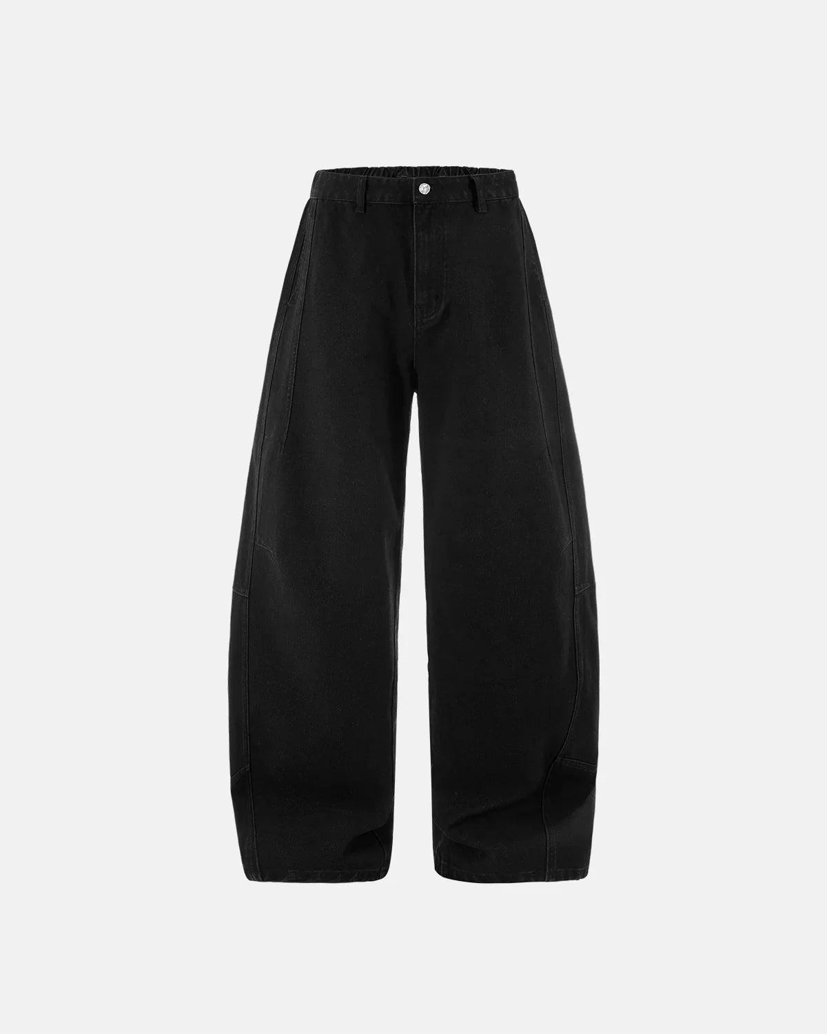 Acid Washed Black Barrel Jeans
