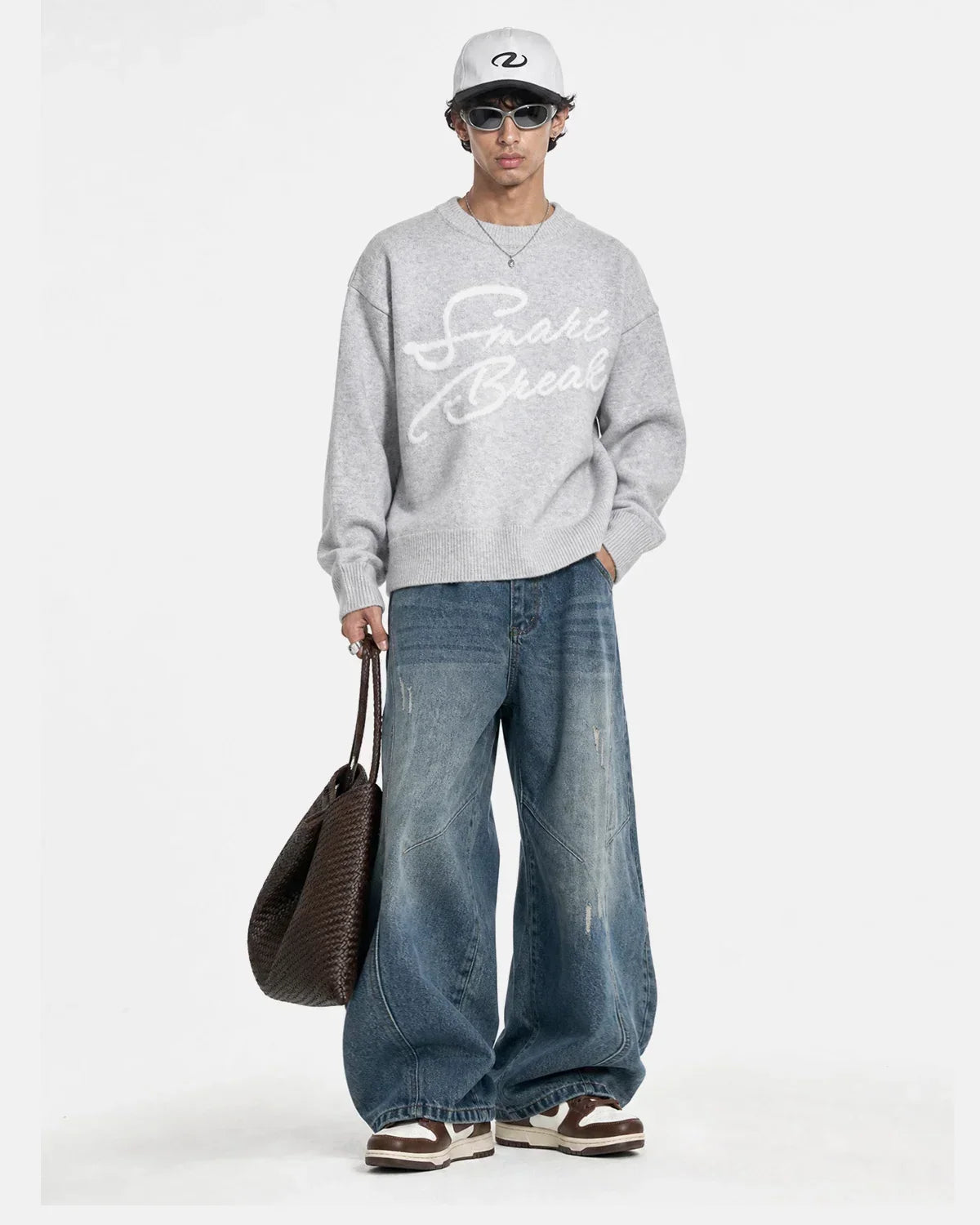 Script Letter Graphic Knit Sweater MADXMARX