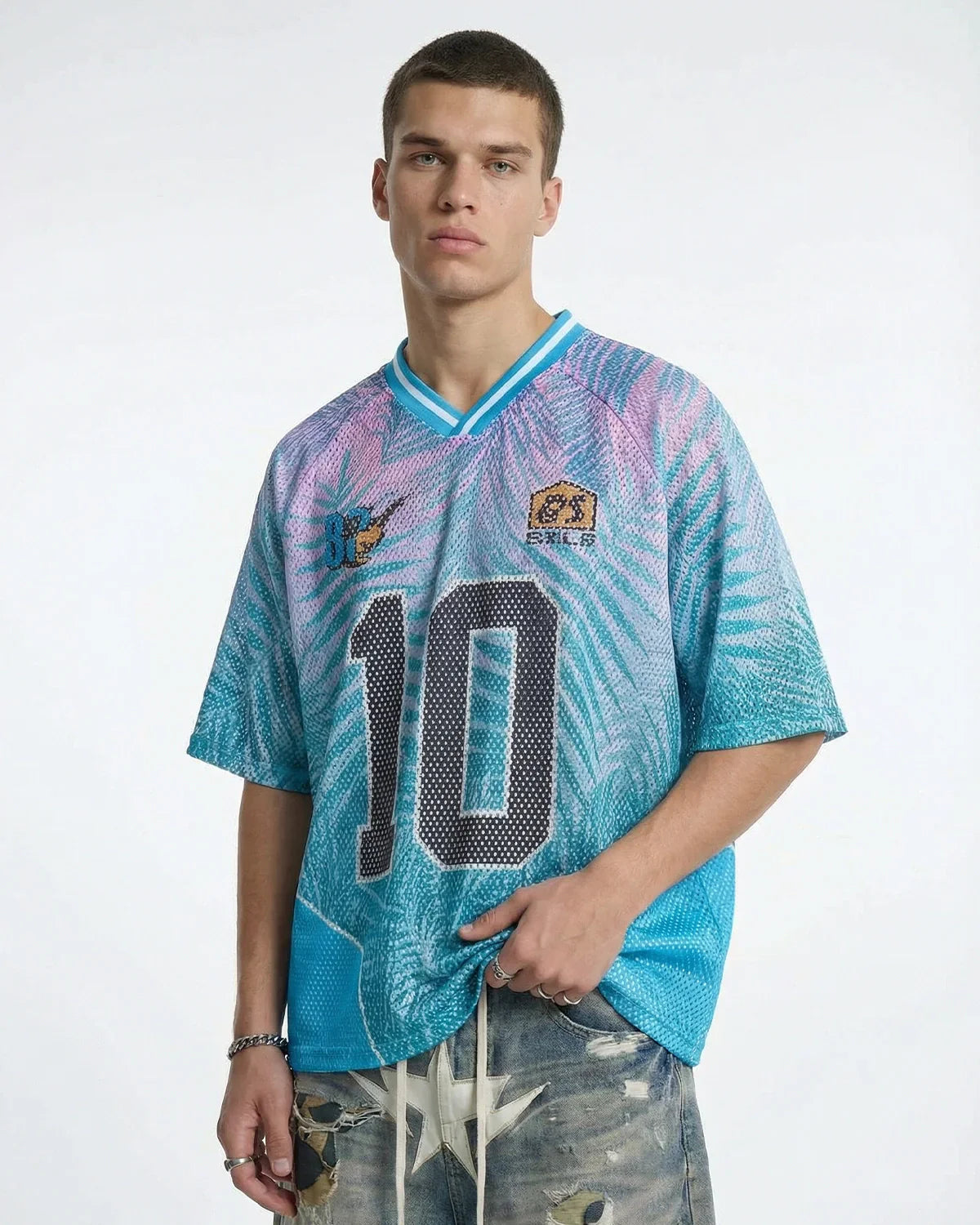 Oversized Mesh Football Jersey