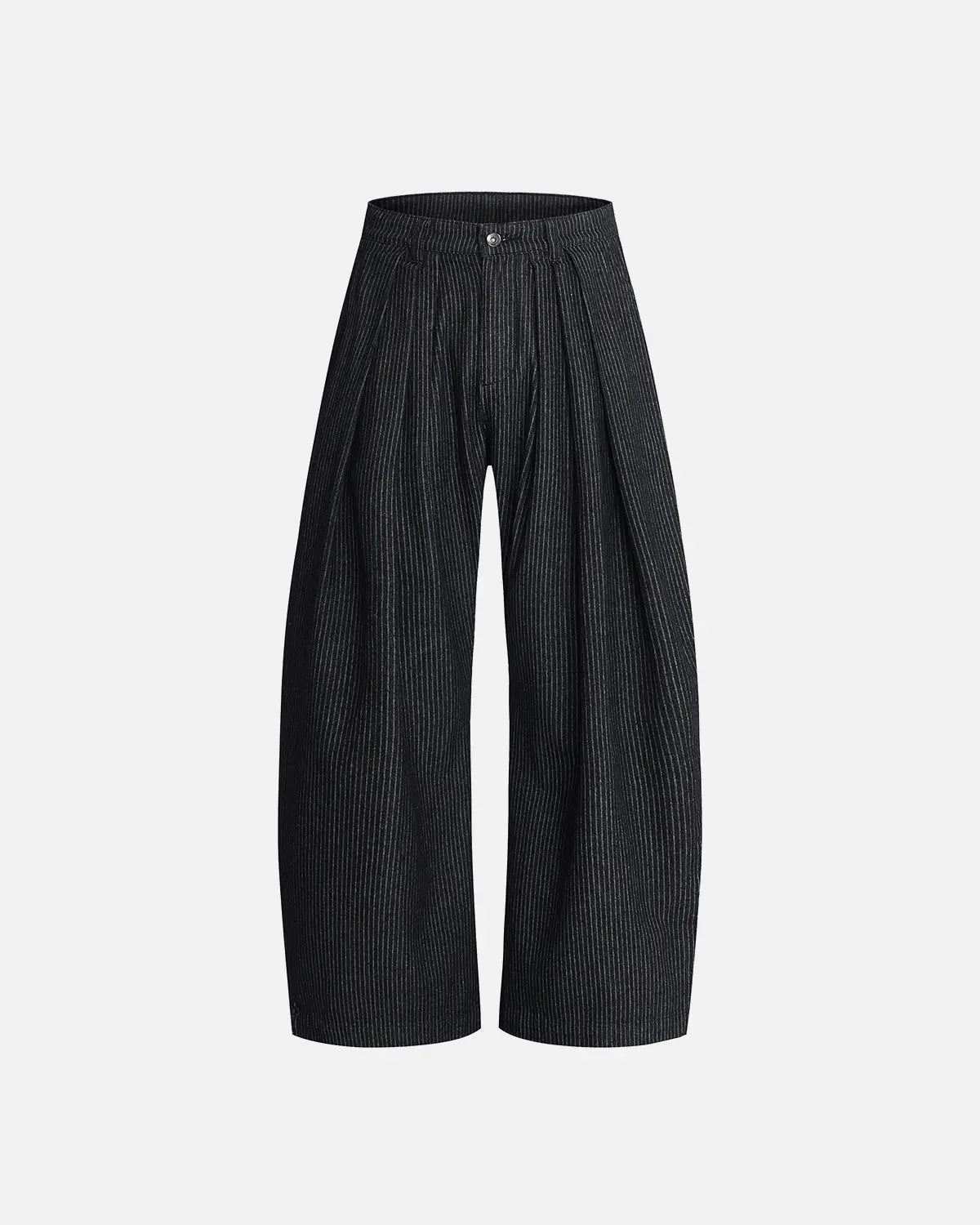 Vintage Pinstripe Pleated Barrel Jeans