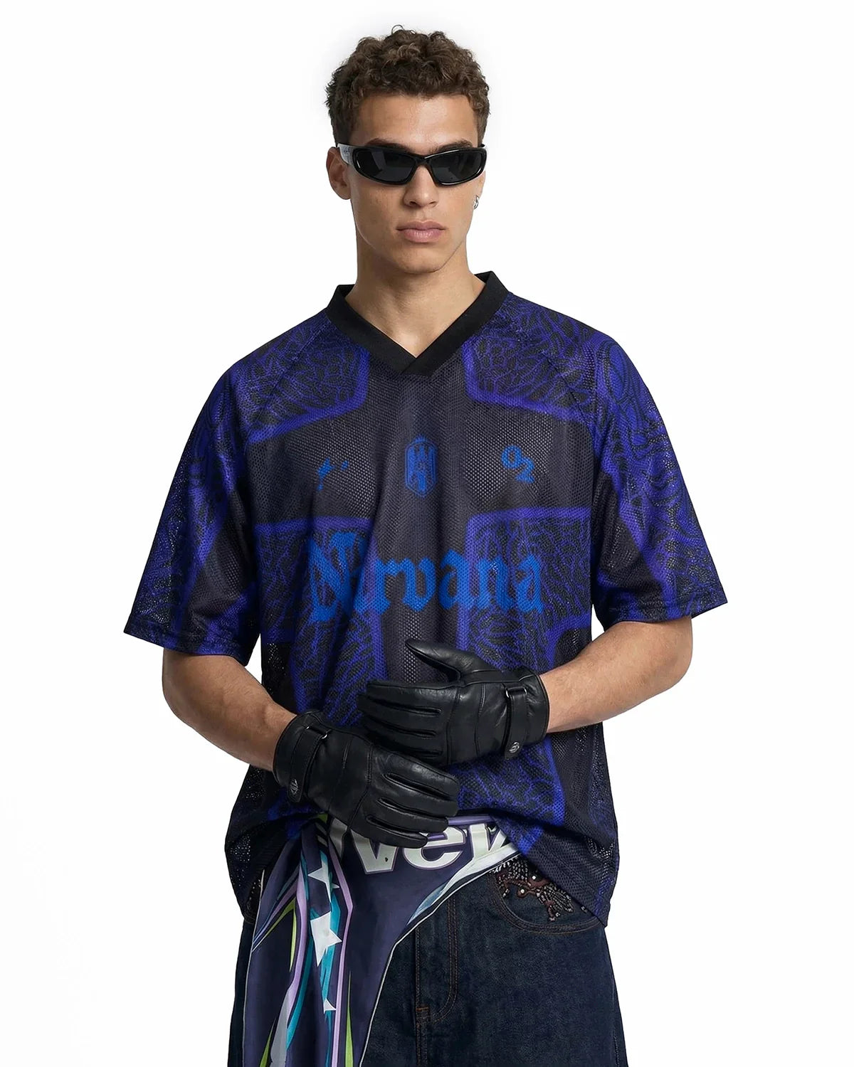Tribal Pattern Mesh Jersey