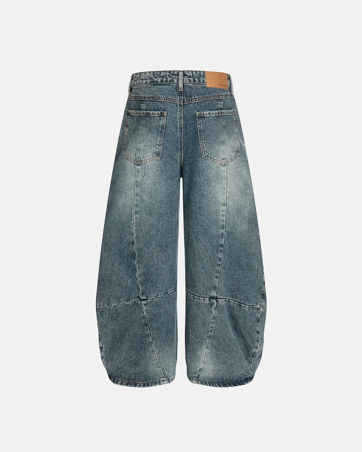 Whisker Acid Washed Barrel Jeans