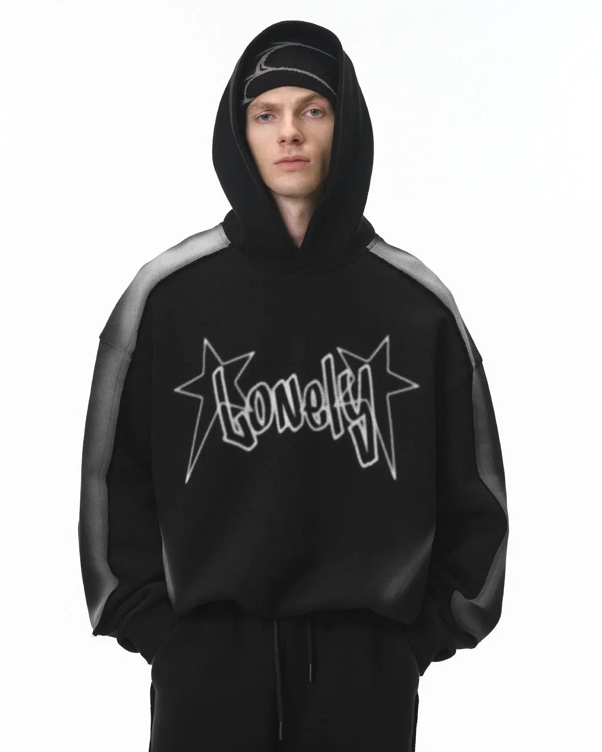 Stitching Spray-Painted Hoodies