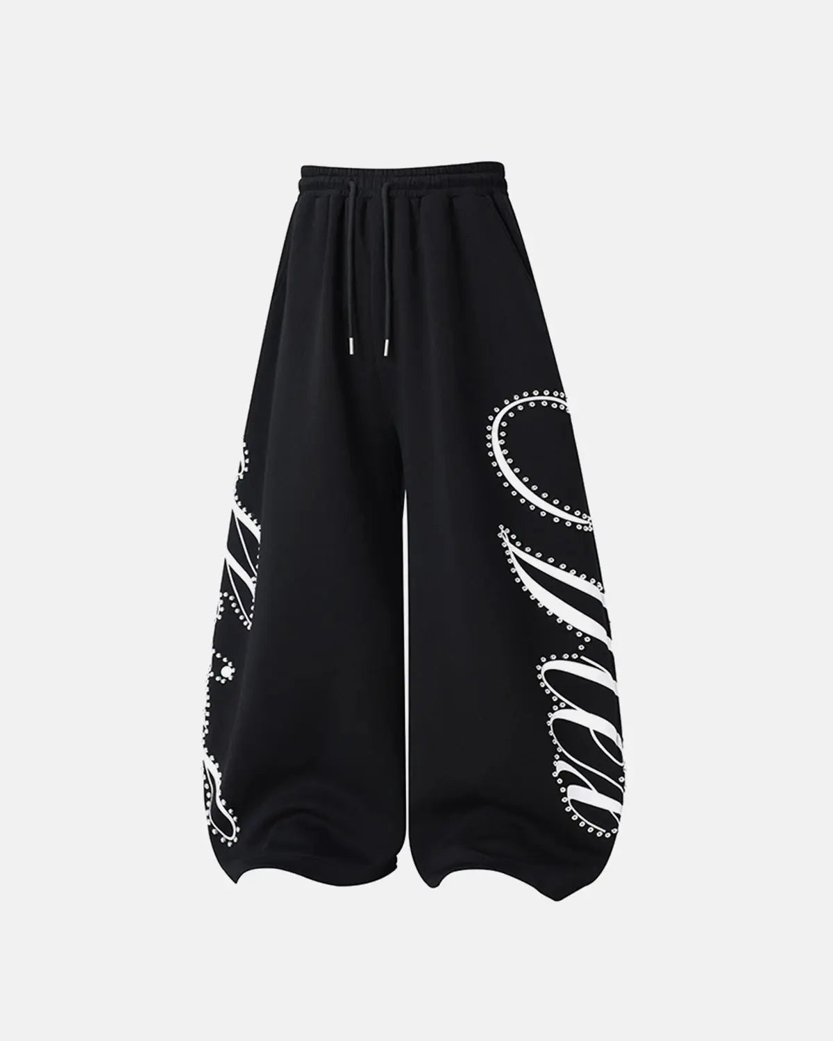 Rhinestone Script Baggy Sweatpants