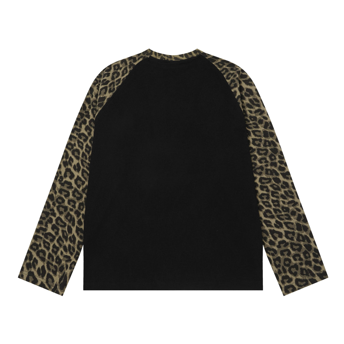 Madxmarx Leopard Sleeve Cross Graphic Long Sleeve Tee