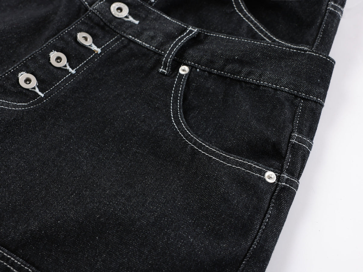 Pantalon utilitaire en jean à double taille Madxmarx