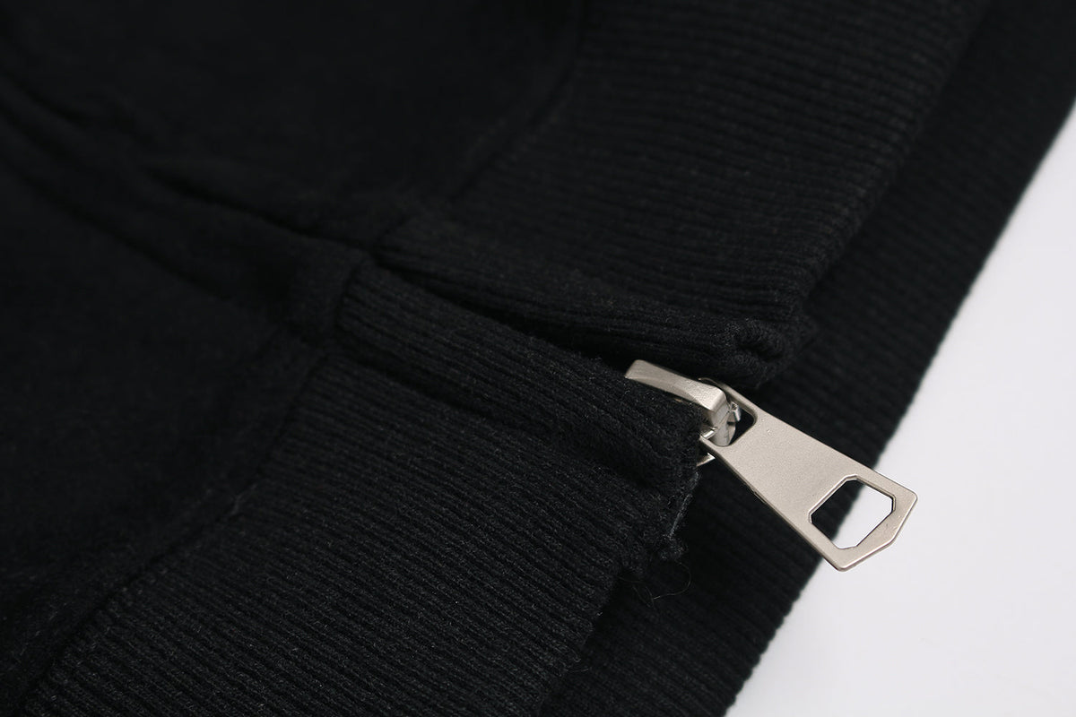 Madxmarx Suede Graphic Zip-Hoodie