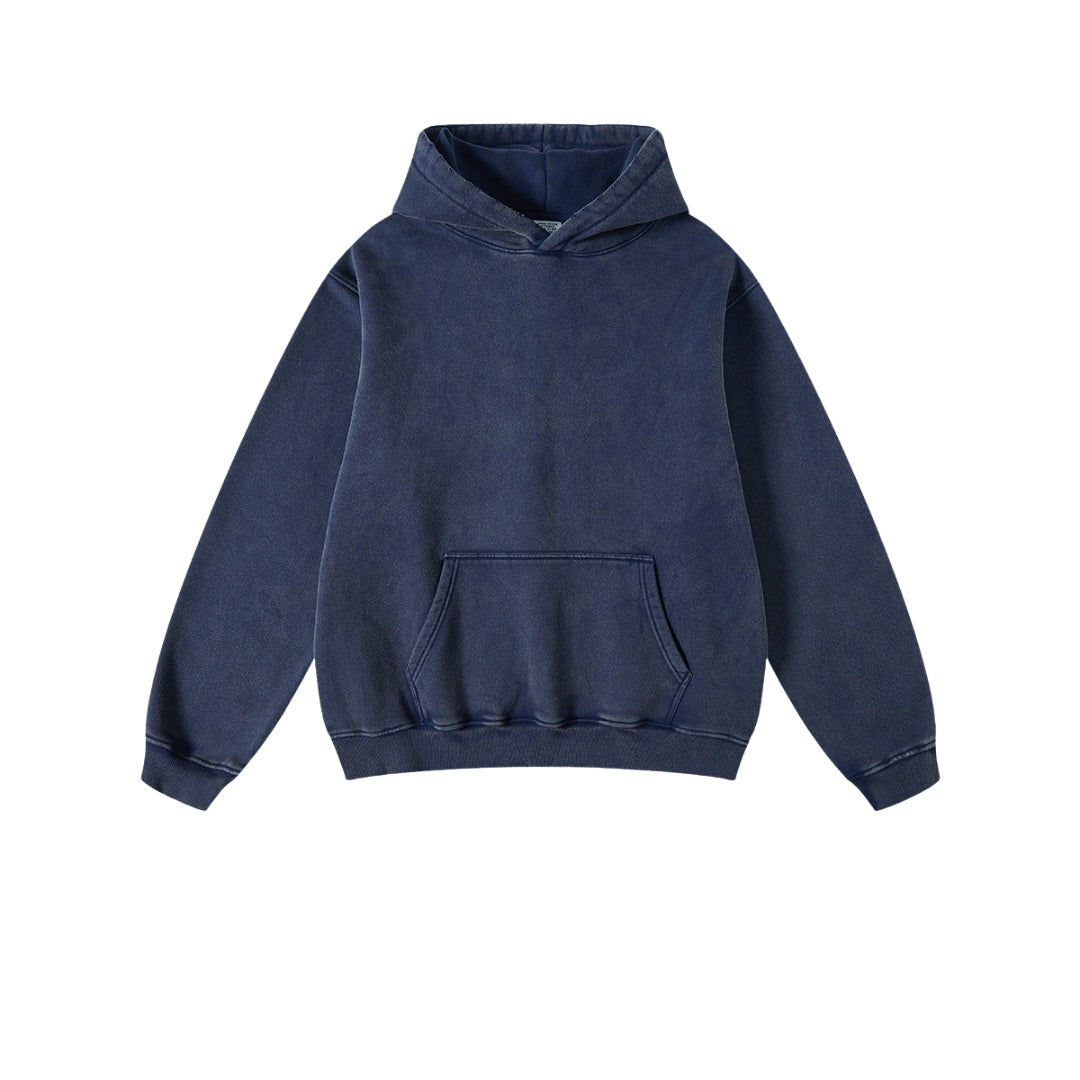 Oversize Fleece Lining Washed Zipper Hoodie & Pullover Hoodie & Pants Setup