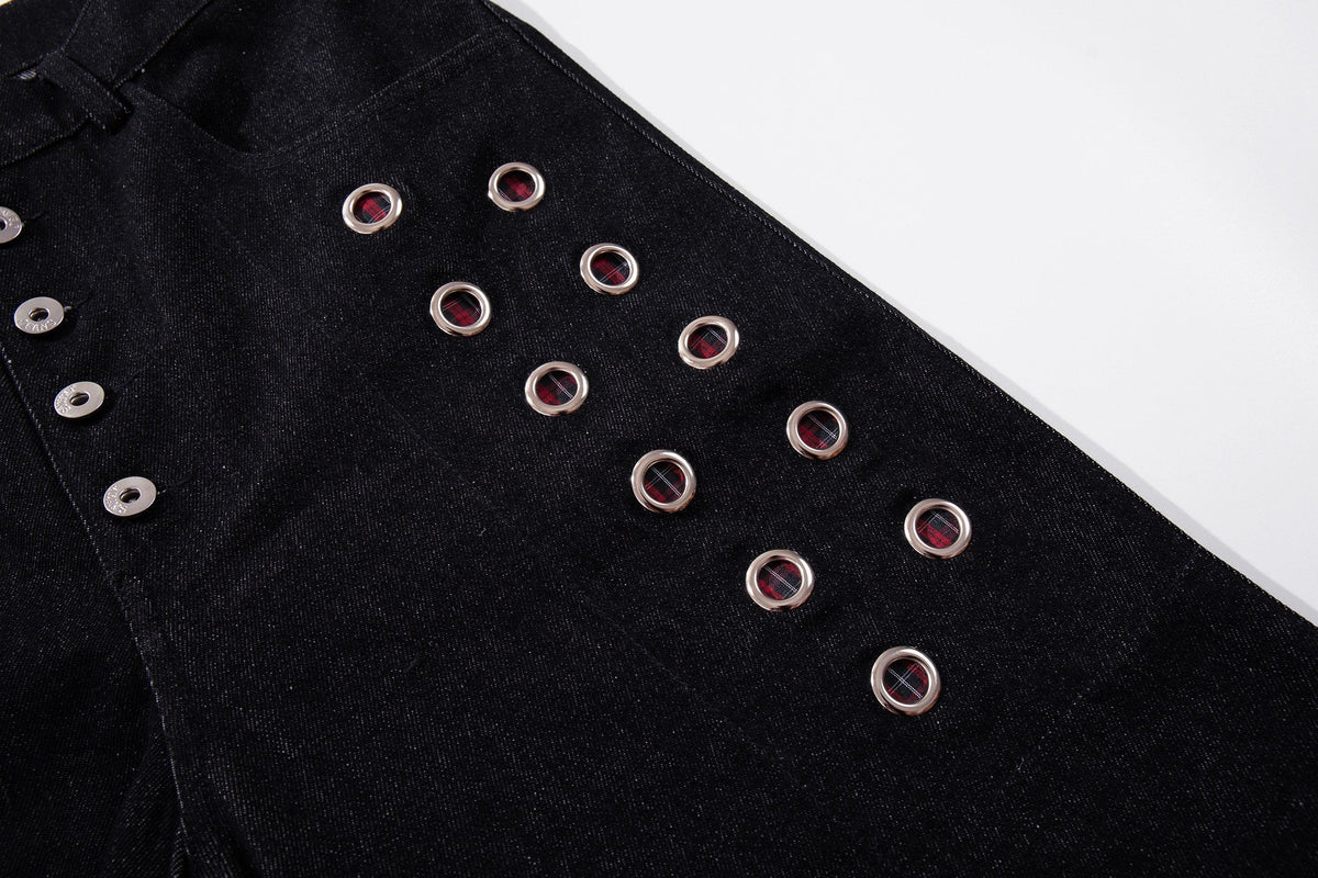 Madxmarx Eyelet Wide-Leg Jeans