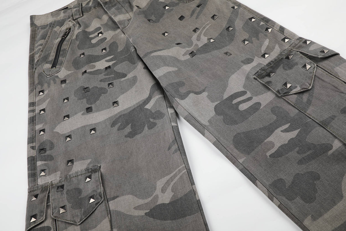 Madxmarx Studded Camo Cargo Pants
