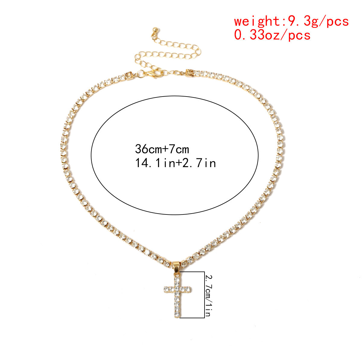 Collier de clavicule en croix de diamant