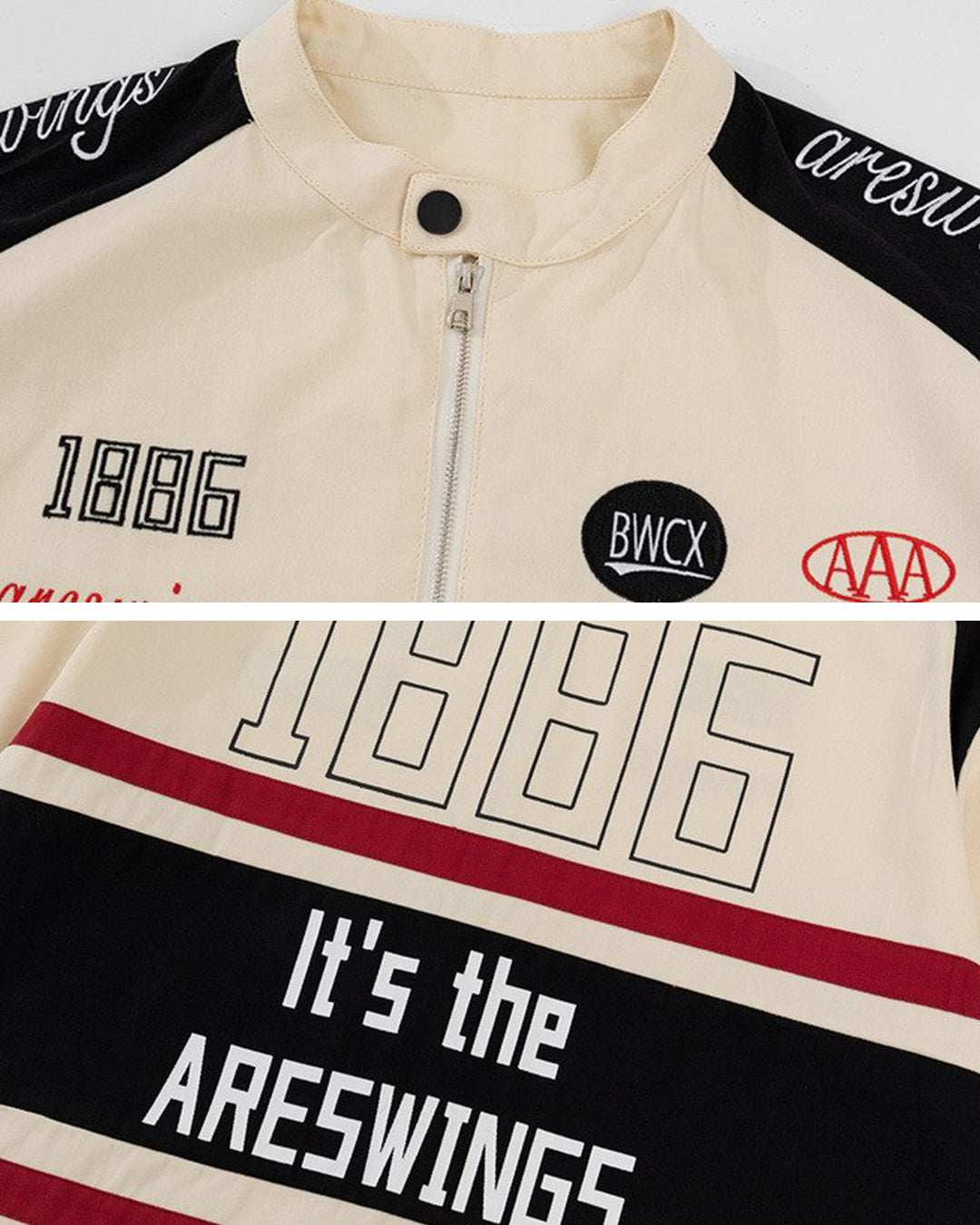 Camisa de moto con bordado de letras