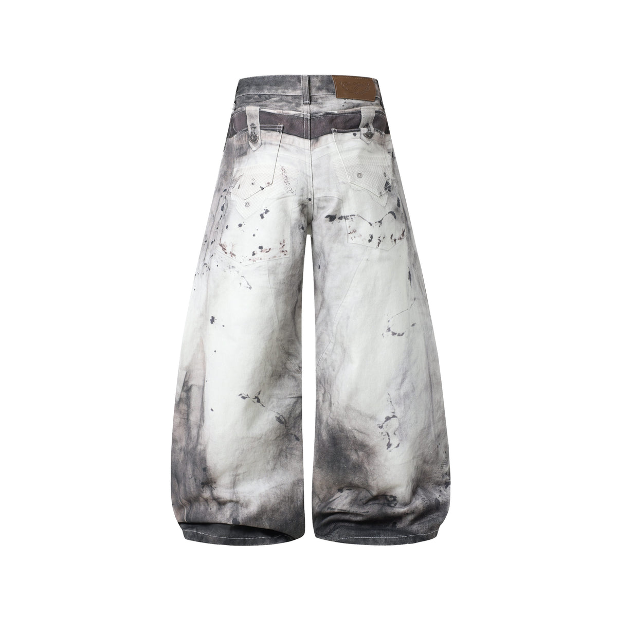 Madxmarx Abstract Wash Wide-Leg Jeans