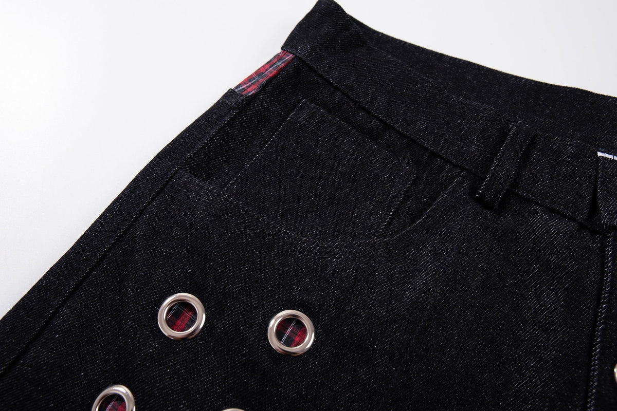 Madxmarx Eyelet Wide-Leg Jeans