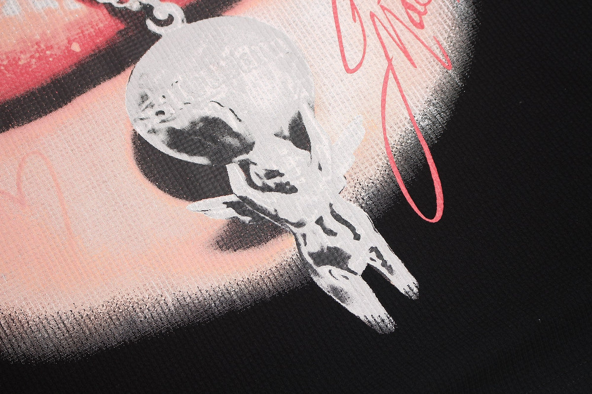 Madxmarx Rhinestone Lip Graphic Tee