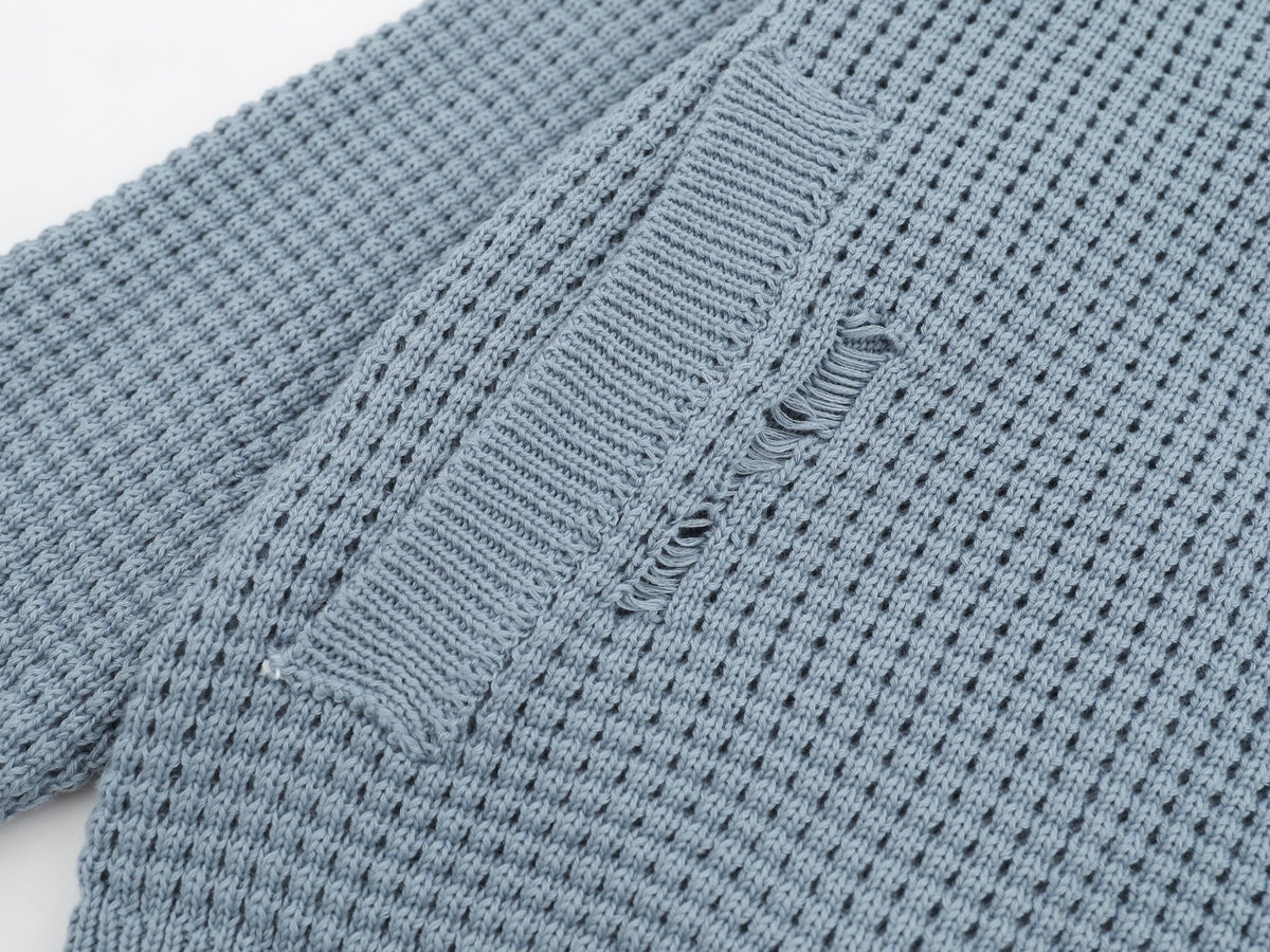 Madxmarx Waffle Texture Badge Zip Jacket