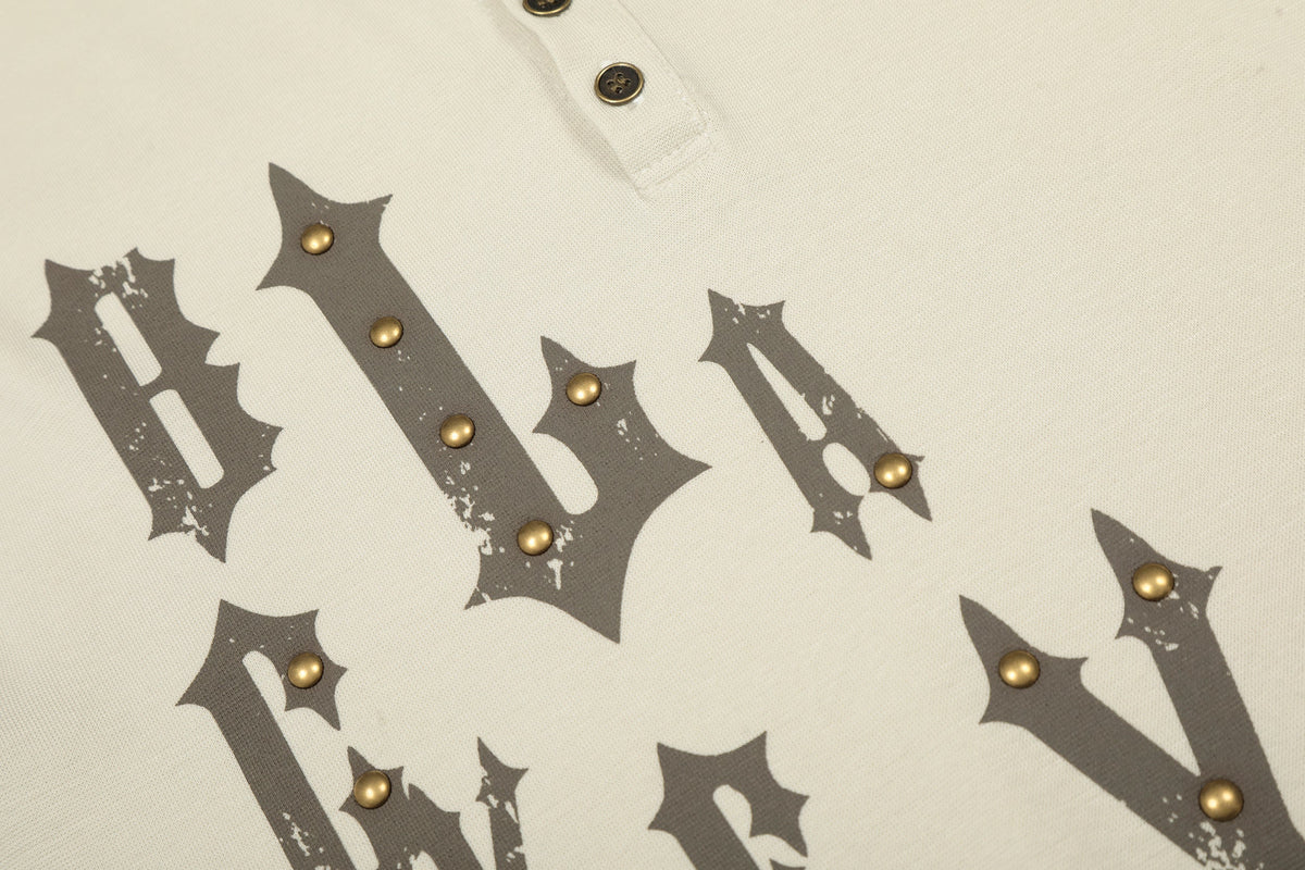 Madxmarx Graphic Long Sleeve Henley Tee