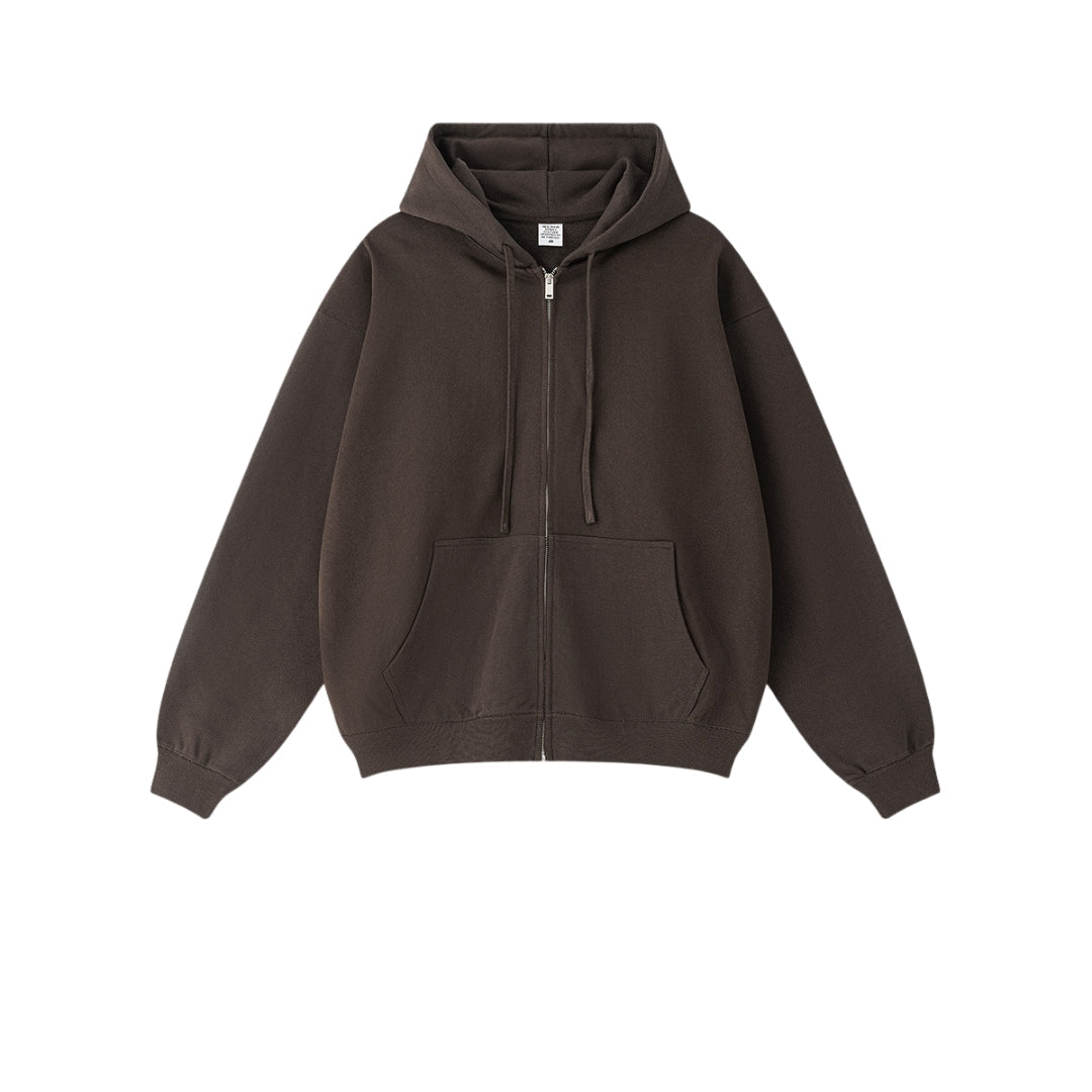 brown zipper hoodie
