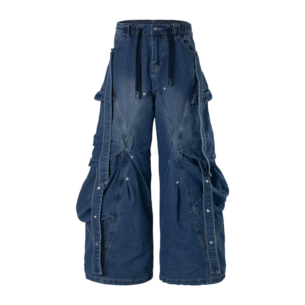 Madxmarx Multi-Pocket Baggy Denim Jeans