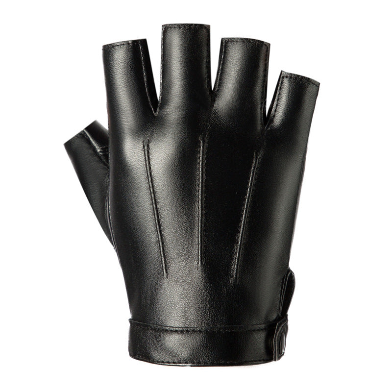 Halloween Costume leather half finger gloves
