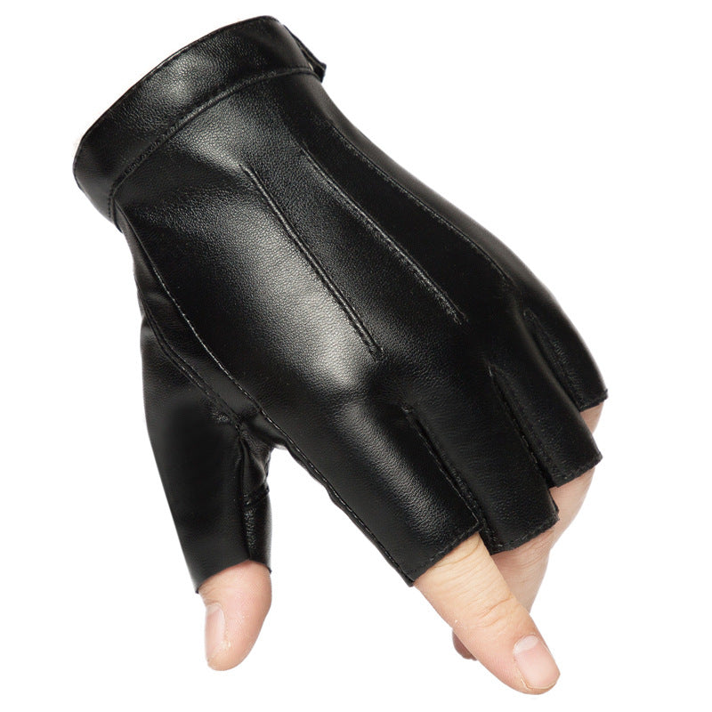 Halloween Costume leather half finger gloves