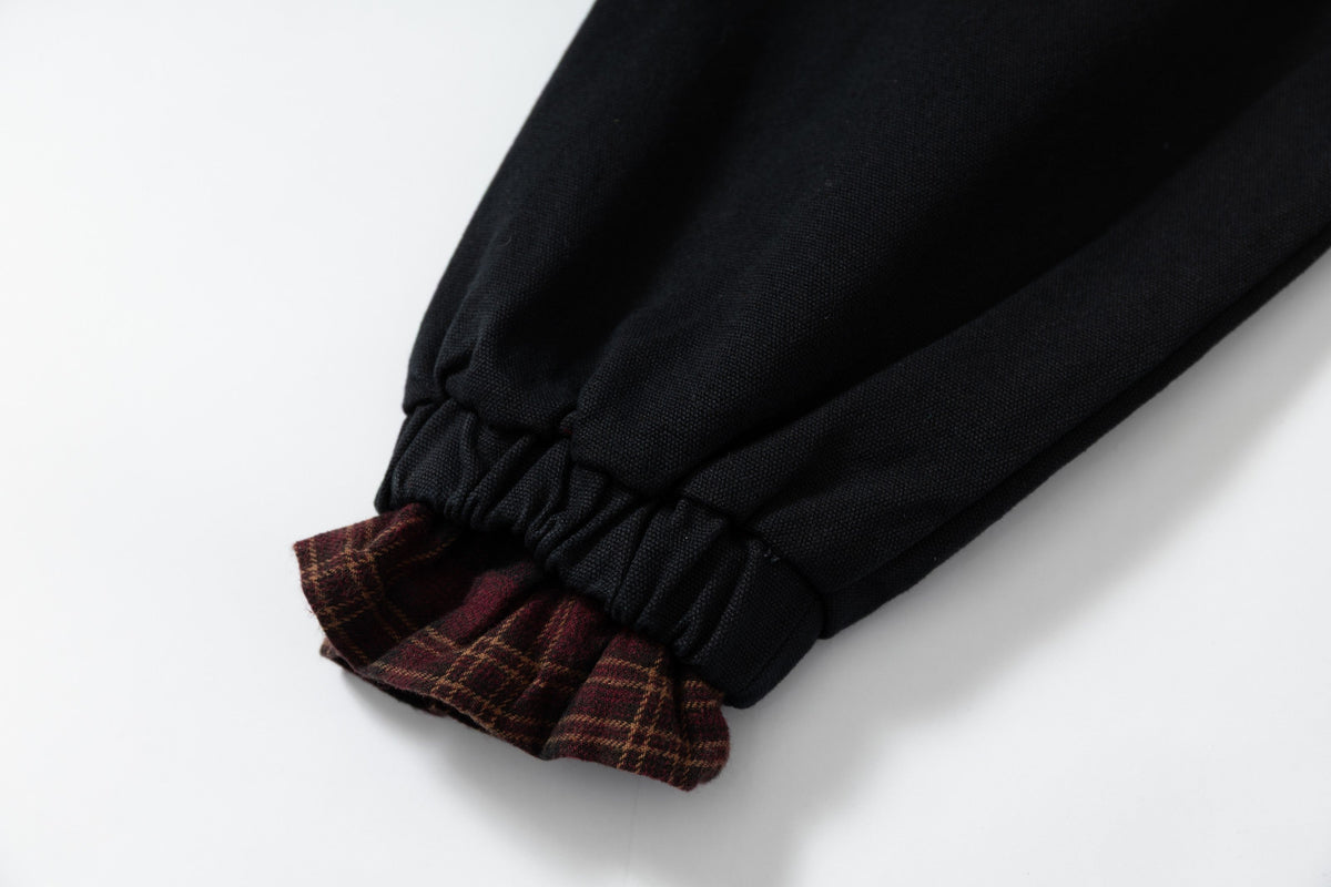 Madxmarx Plaid-Lined Zip Hoodie