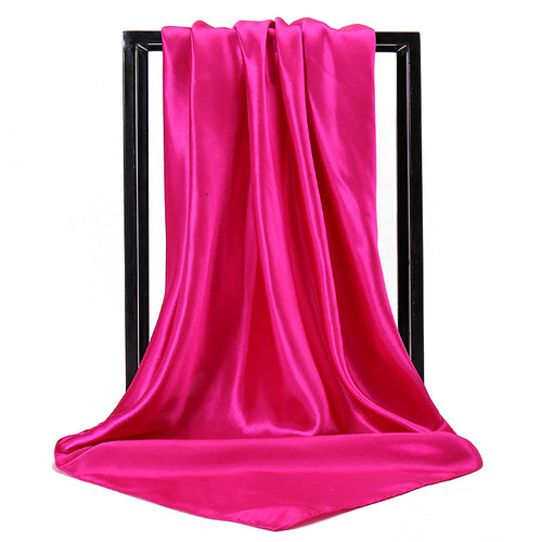 Lenço de Cetim de Cor Sólida - Vermelho-rosa