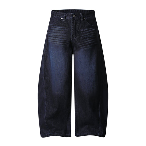 Madxmarx Faded Indigo Wide-Leg Denim Pants - XS / Blue