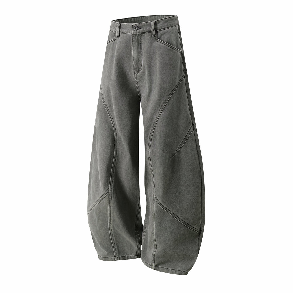 Madxmarx Curved-Panel Balloon Wide-Leg Jeans