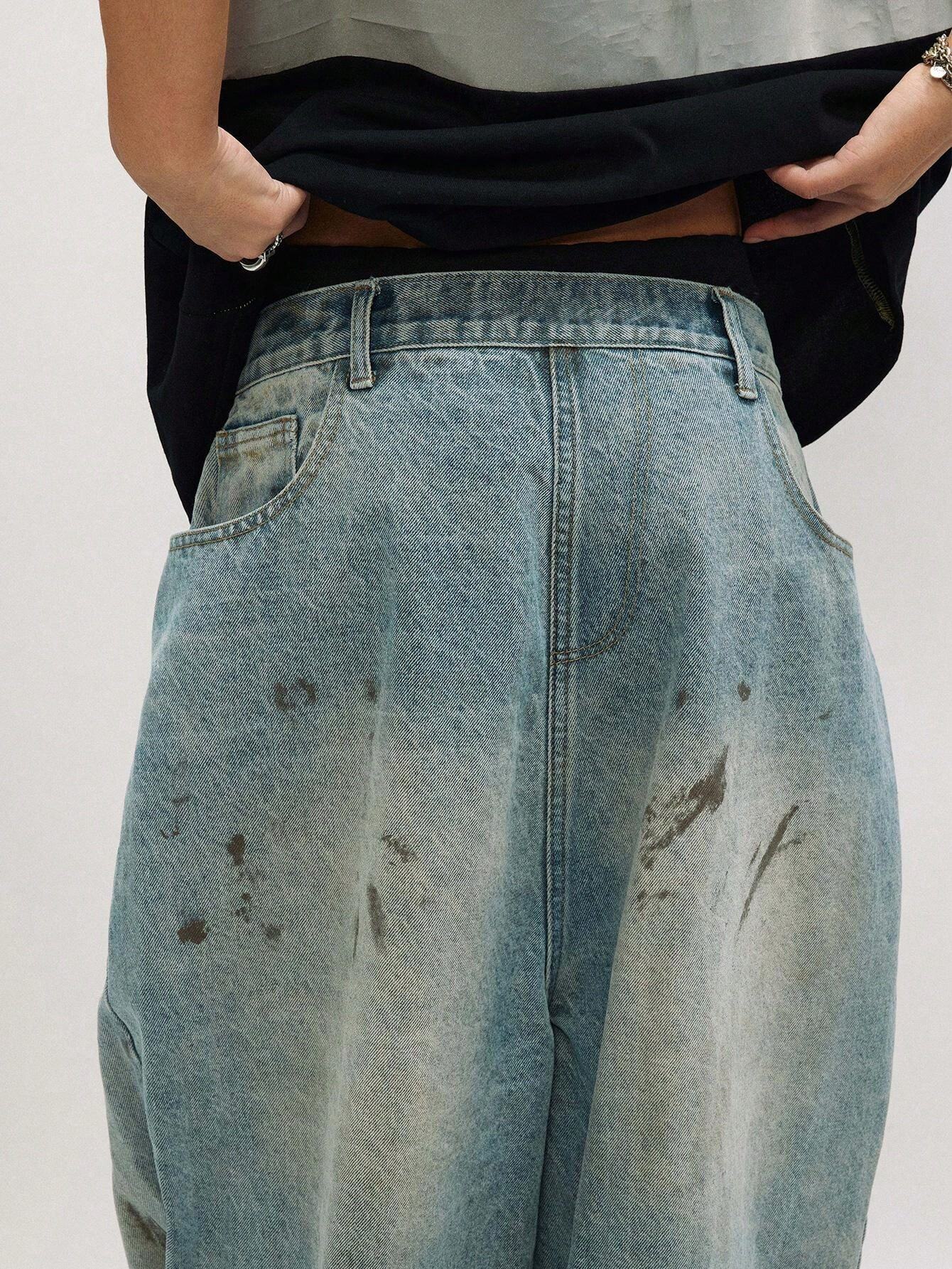 Reverse Design Retro Washed Ripped Jeans