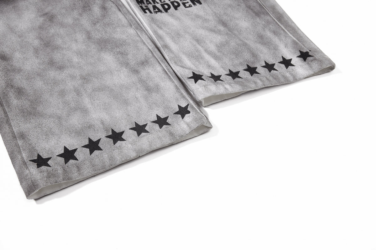 Pantalon large délavé à motif graphique Madxmarx