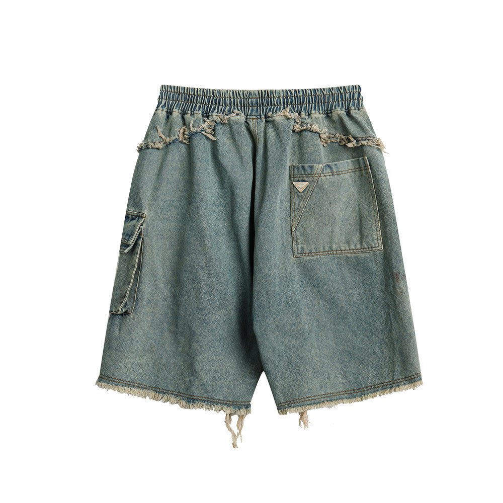 Short en jean vintage décontracté ample et droit