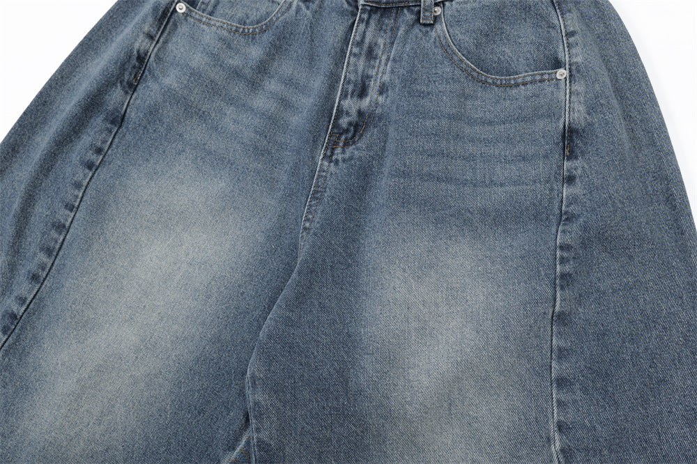 Vintage punk denim losse wijde broek