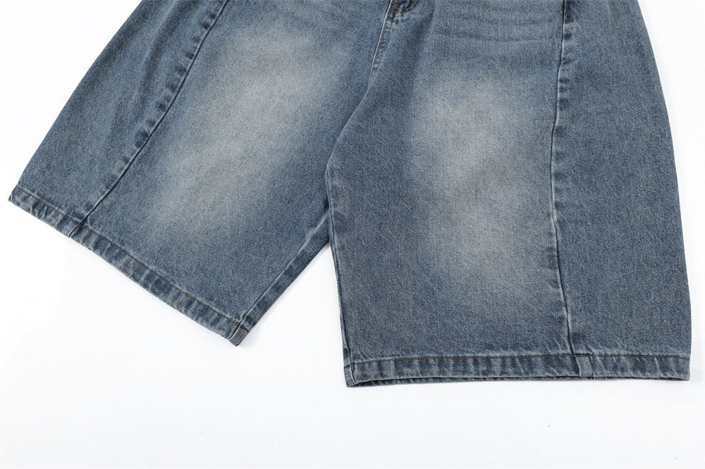 Vintage punk denim losse wijde broek