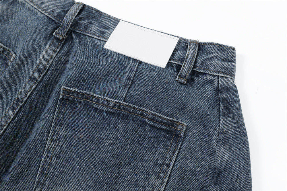 Vintage punk denim losse wijde broek