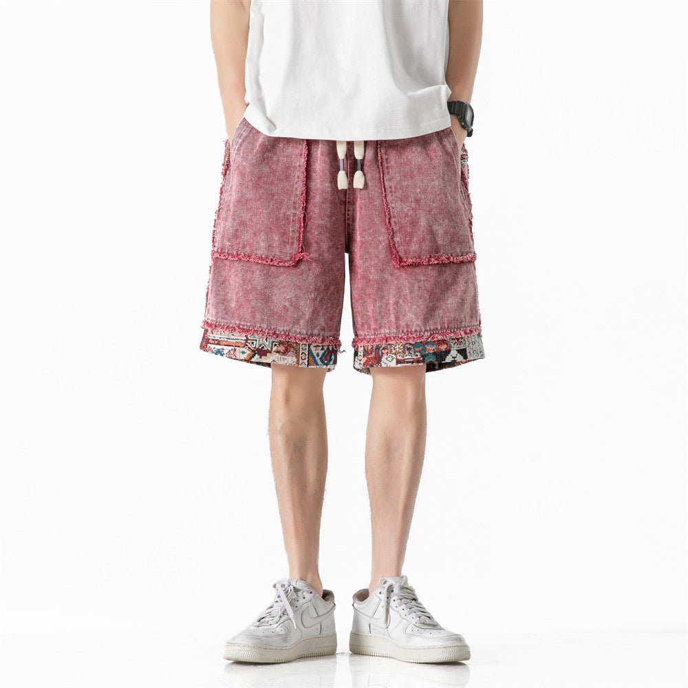 Shorts Reto de mezclilla lavada vintage
