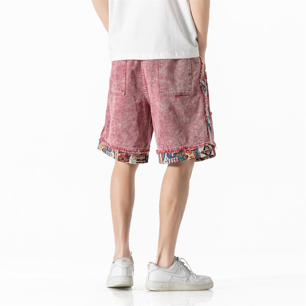 Shorts Reto de mezclilla lavada vintage