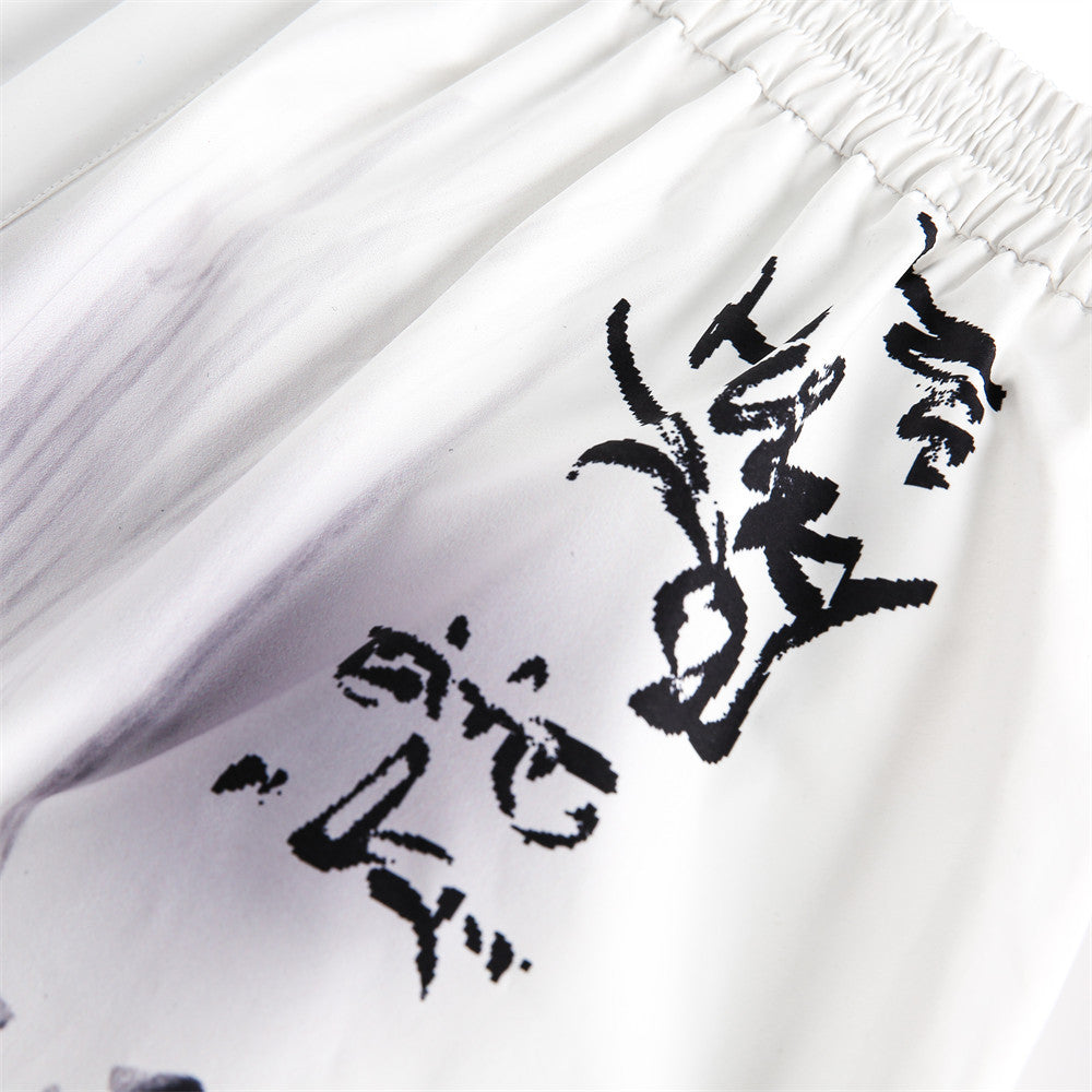 High street graffiti spray dye shorts
