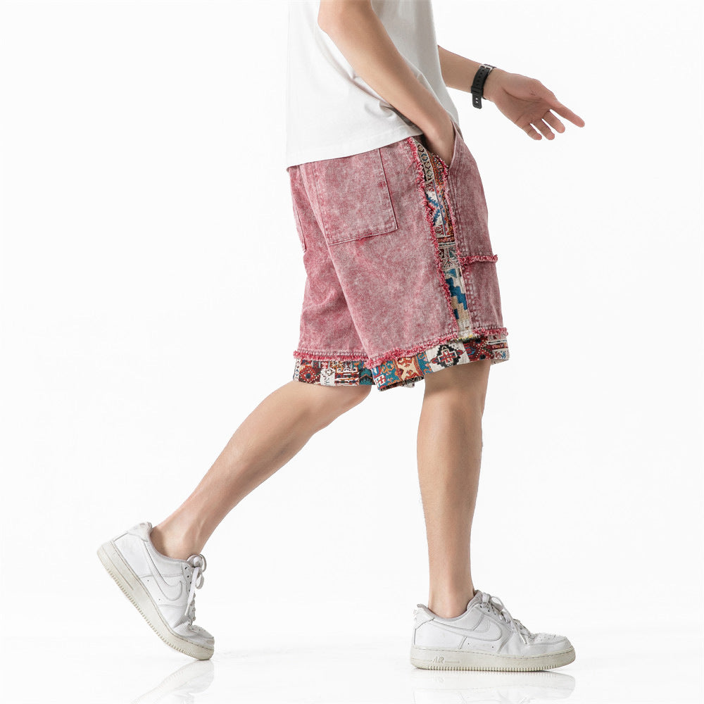 Shorts Reto de mezclilla lavada vintage