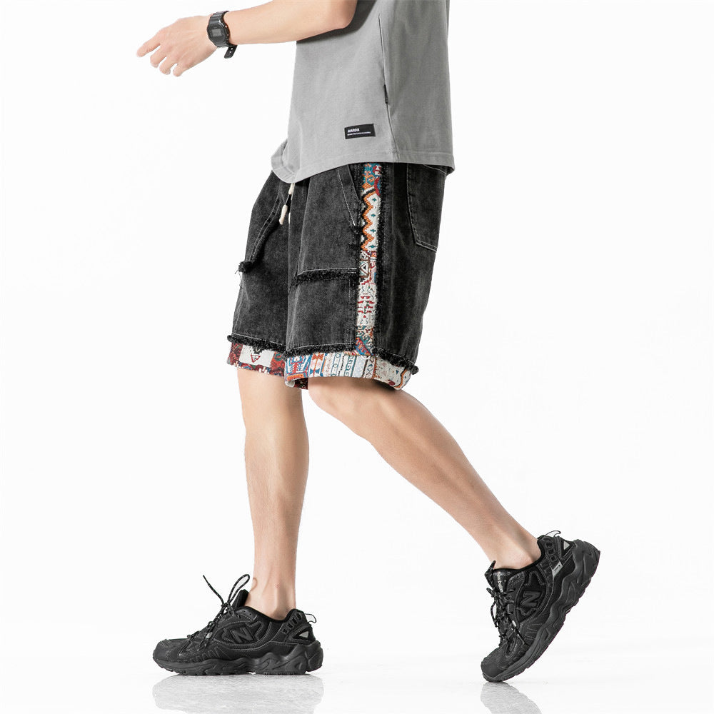 Shorts Reto de mezclilla lavada vintage