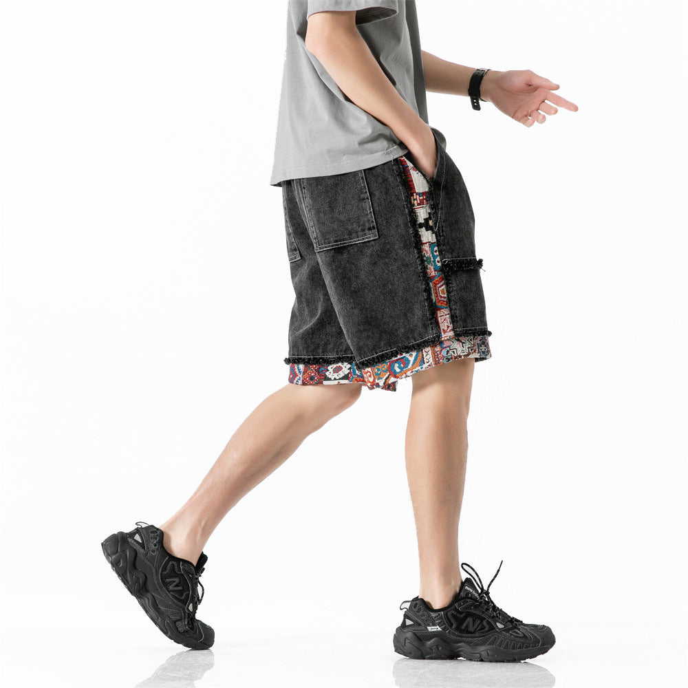 Shorts Reto de mezclilla lavada vintage