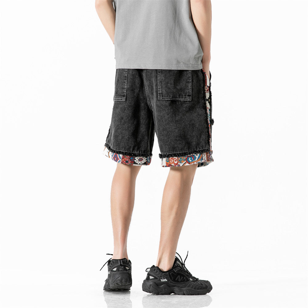 Shorts Reto de mezclilla lavada vintage